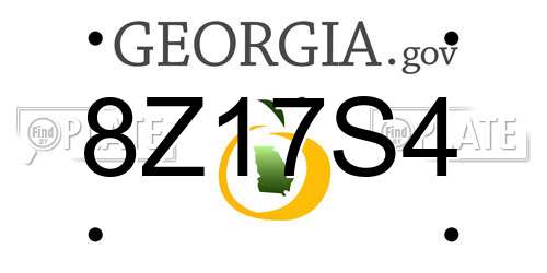 8Z17S4 Georgia License Plate