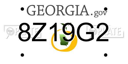 8Z19G2 Georgia License Plate