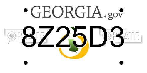8Z25D3 Georgia License Plate