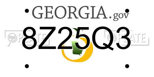 8Z25Q3 Georgia License Plate