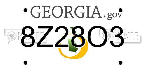 8Z28O3 Georgia License Plate