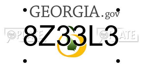 8Z33L3 Georgia License Plate