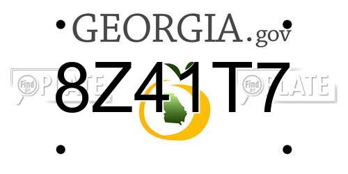 8Z41T7 Georgia License Plate