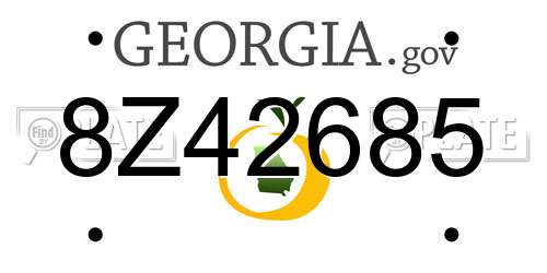 8Z42685 Georgia License Plate
