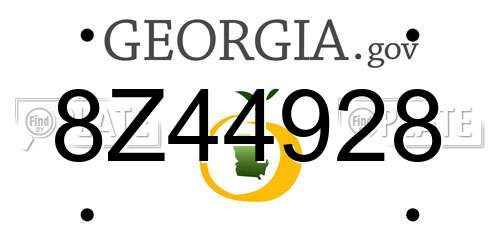 8Z44928 Georgia License Plate
