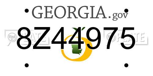 8Z44975 Georgia License Plate