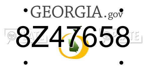 8Z47658 Georgia License Plate