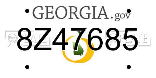 8Z47685 Georgia License Plate