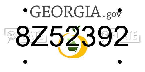 8Z52392 Georgia License Plate