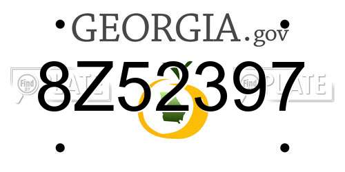 8Z52397 Georgia License Plate