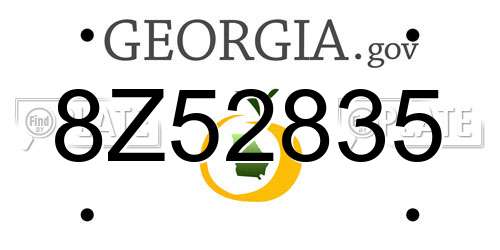 8Z52835 Georgia License Plate