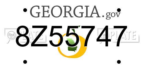 8Z55747 Georgia License Plate