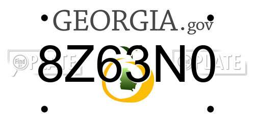 8Z63N0 Georgia License Plate