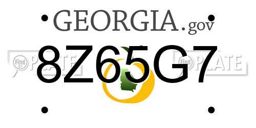 8Z65G7 Georgia License Plate