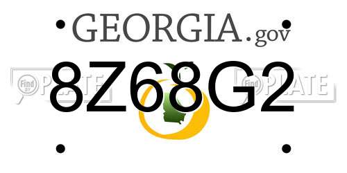 8Z68G2 Georgia License Plate