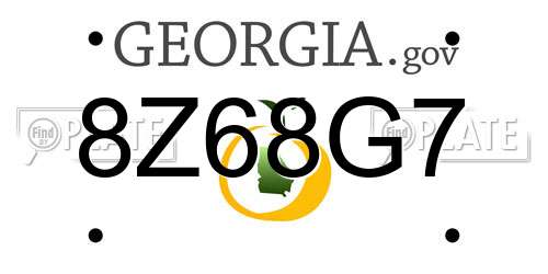 8Z68G7 Georgia License Plate