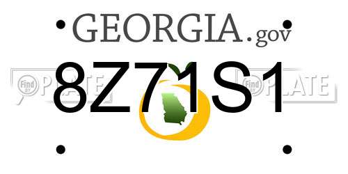 8Z71S1 Georgia License Plate