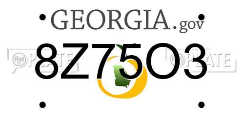 8Z75O3 Georgia License Plate
