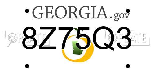 8Z75Q3 Georgia License Plate