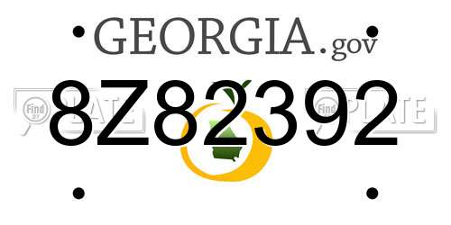 8Z82392 Georgia License Plate