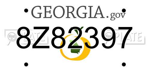 8Z82397 Georgia License Plate