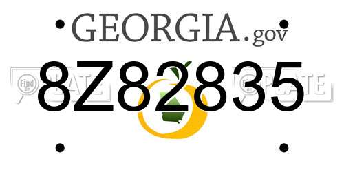 8Z82835 Georgia License Plate