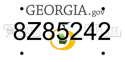 8Z85242 Georgia License Plate