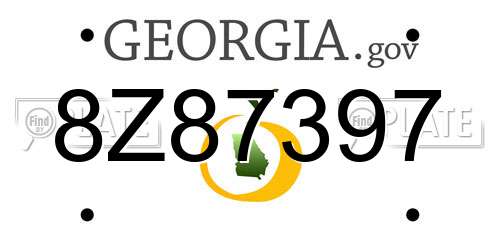 8Z87397 Georgia License Plate