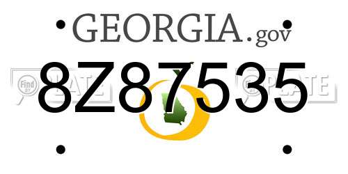 8Z87535 Georgia License Plate