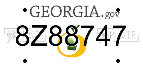 8Z88747 Georgia License Plate