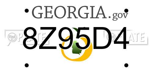 8Z95D4 Georgia License Plate