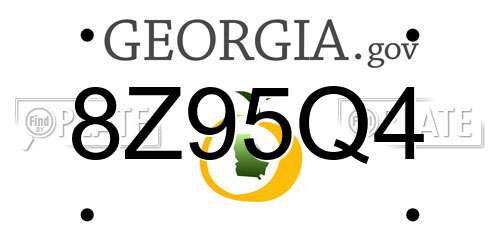 8Z95Q4 Georgia License Plate