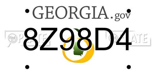 8Z98D4 Georgia License Plate