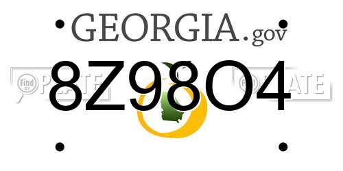 8Z98O4 Georgia License Plate