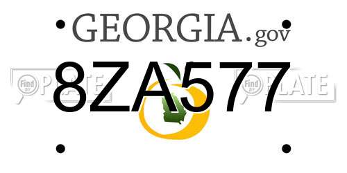 8ZA577 Georgia License Plate