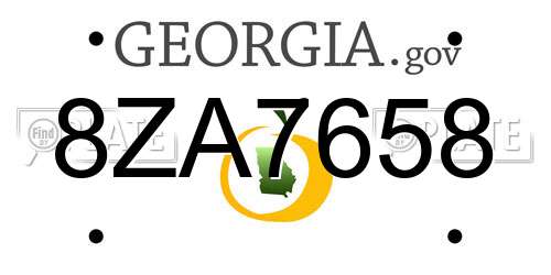8ZA7658 Georgia License Plate