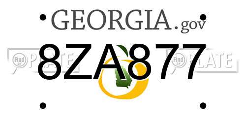 8ZA877 Georgia License Plate