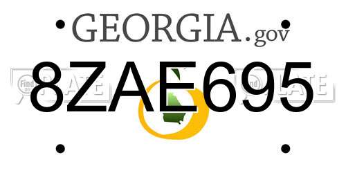 8ZAE695 Georgia License Plate