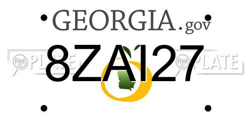 8ZAI27 Georgia License Plate
