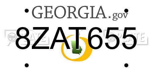 8ZAT655 Georgia License Plate