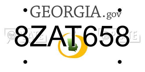 8ZAT658 Georgia License Plate