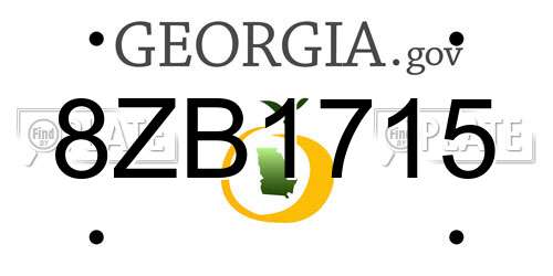 8ZB1715 Georgia License Plate