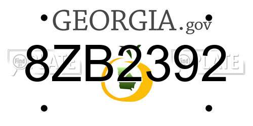 8ZB2392 Georgia License Plate