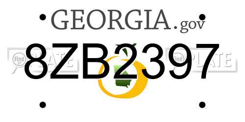 8ZB2397 Georgia License Plate