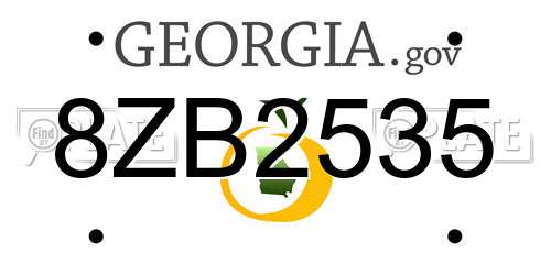 8ZB2535 Georgia License Plate