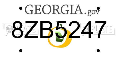 8ZB5247 Georgia License Plate