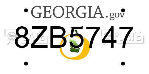 8ZB5747 Georgia License Plate