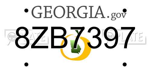 8ZB7397 Georgia License Plate