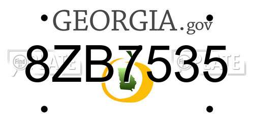 8ZB7535 Georgia License Plate