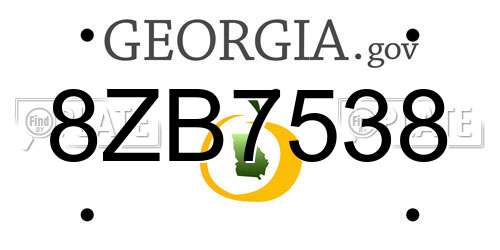 8ZB7538 Georgia License Plate